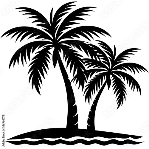 set of palm trees