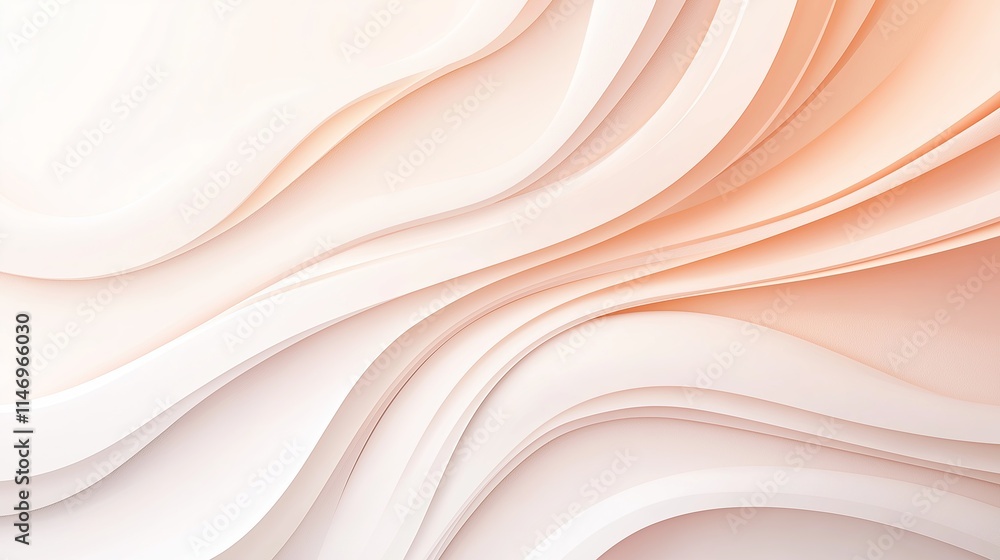 Soft abstract waves created by layers of flowing paper textures in light peach and cream tones for modern backgrounds and designs Soft abstract waves created by layers of flowing paper textures in light peach and cream tones for modern backgrounds and designs