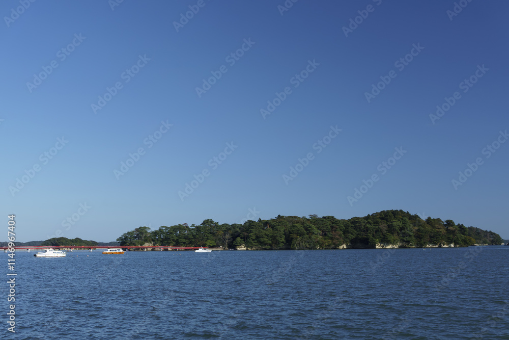 松島湾 遊覧船から眺める海の風景 Matsushima Bay Ocean view from a sightseeing boat