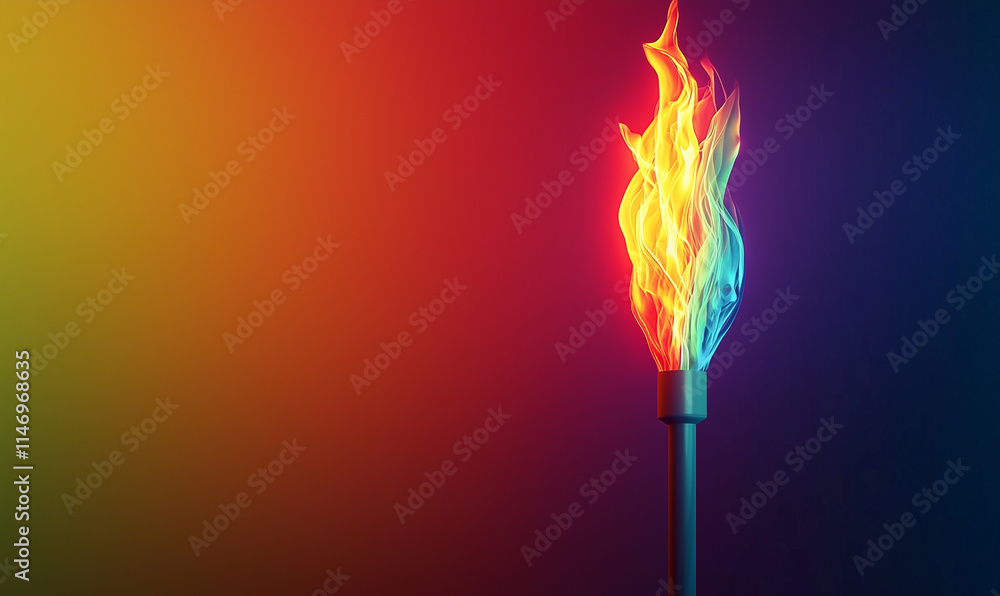 Celebrating pride month with a colorful flame of equality lgbtq+ representation symbolic art in a vibrant environment Celebrating pride month with a colorful flame of equality lgbtq+ representation symbolic art in a vibrant environment