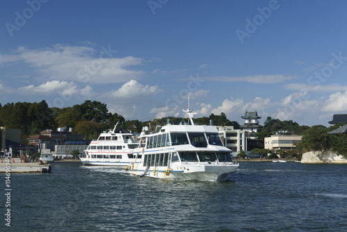 Fotografía 松島湾 遊覧船から眺める海の風景 Matsushima Bay Ocean view from a sightseeing boat