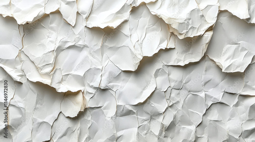 Obraz premium Crumpled white paper texture background.
