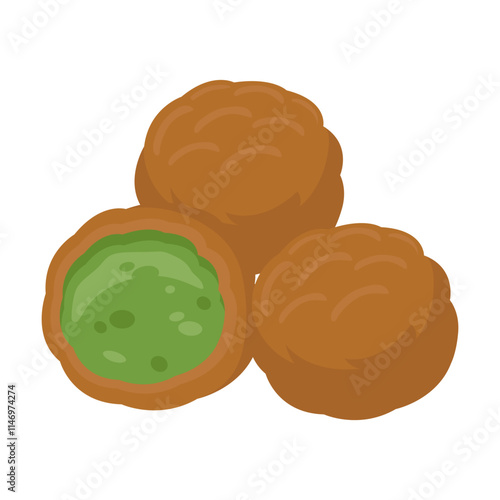 Falafel Emoji Icon Illustration. Traditional Food Vector Symbol Emoticon Design Doodle Vector.