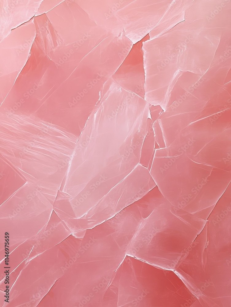 Fototapeta premium Pink Crystal Texture Background - Abstract pink, delicate, fragile, smooth, geometrical crystal texture. Represents serenity, beauty, and nature.