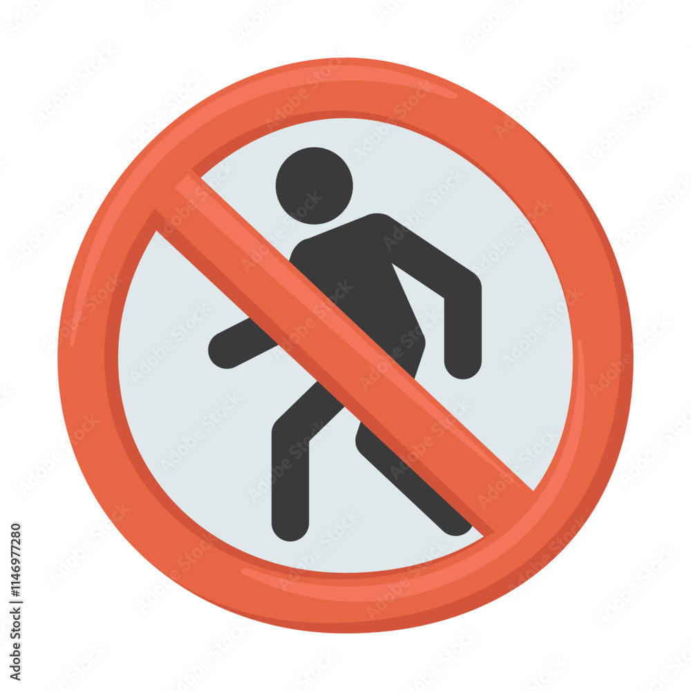 No Pedestrians Emoji Icon Illustration. Road Sign Vector Symbol Emoticon Design Doodle Vector. No Pedestrians Emoji Icon Illustration. Road Sign Vector Symbol Emoticon Design Doodle Vector.