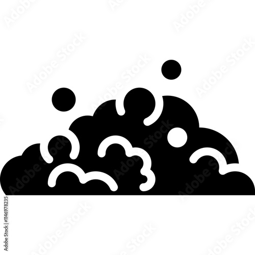 foam suds or soap bubble is lather for cleansing solid or symbol icon