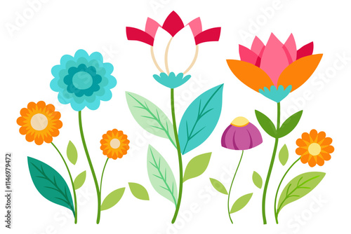 Wallpaper Mural set of flowers Torontodigital.ca