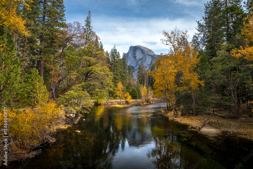 Half Dome's autumn reflections, Yosemite