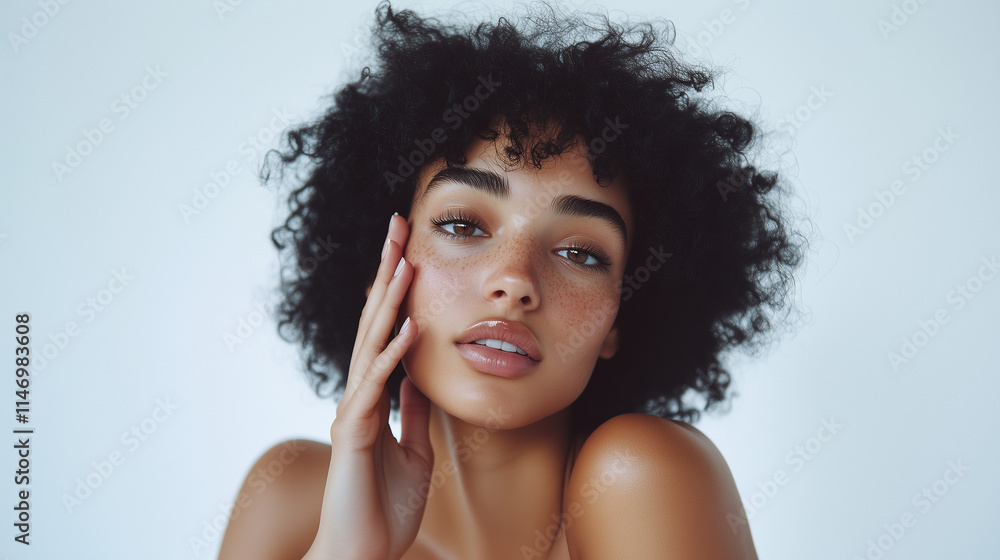 Beautiful woman with clean fresh skin on white background, Face care, Facial treatment, Cosmetology, beauty and spa, portrait Beautiful woman with clean fresh skin on white background, Face care, Facial treatment, Cosmetology, beauty and spa, portrait