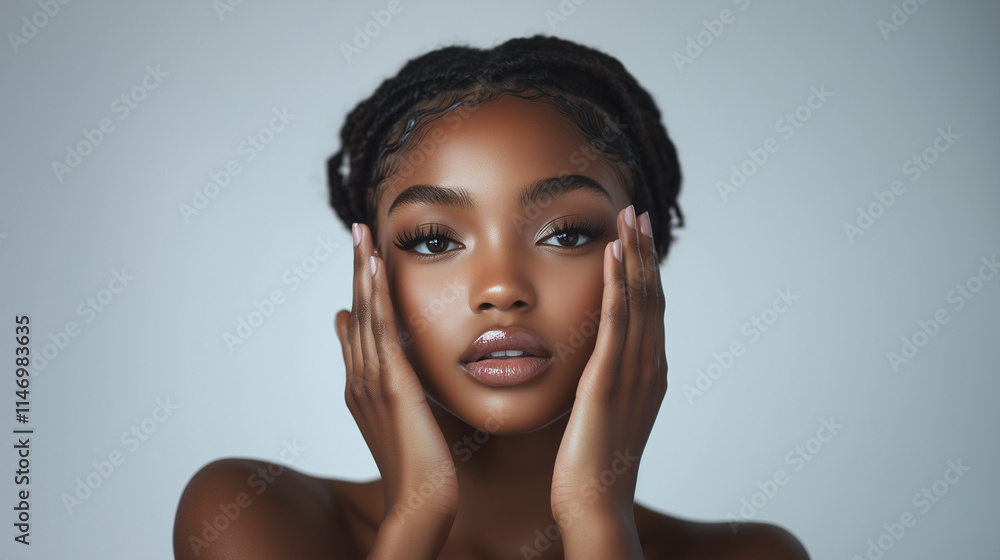 Beautiful woman with clean fresh skin on white background, Face care, Facial treatment, Cosmetology, beauty and spa, portrait Beautiful woman with clean fresh skin on white background, Face care, Facial treatment, Cosmetology, beauty and spa, portrait