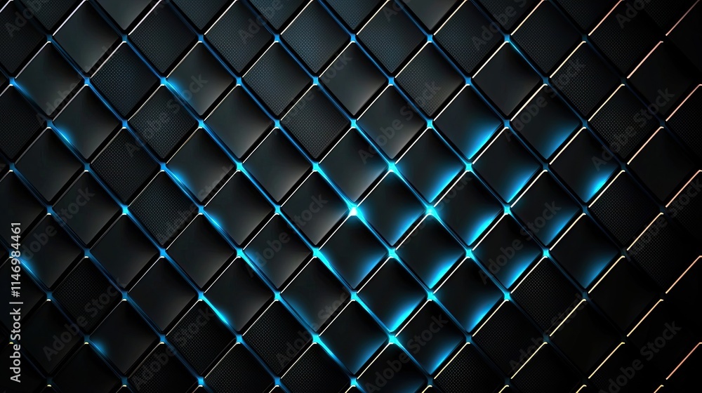 Fototapeta premium Abstract Dark Blue Black Diamond Grid Pattern Background