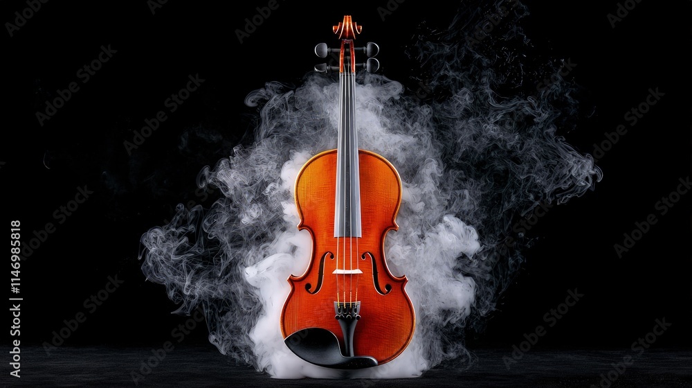 Fototapeta premium Violin in smoky atmosphere.