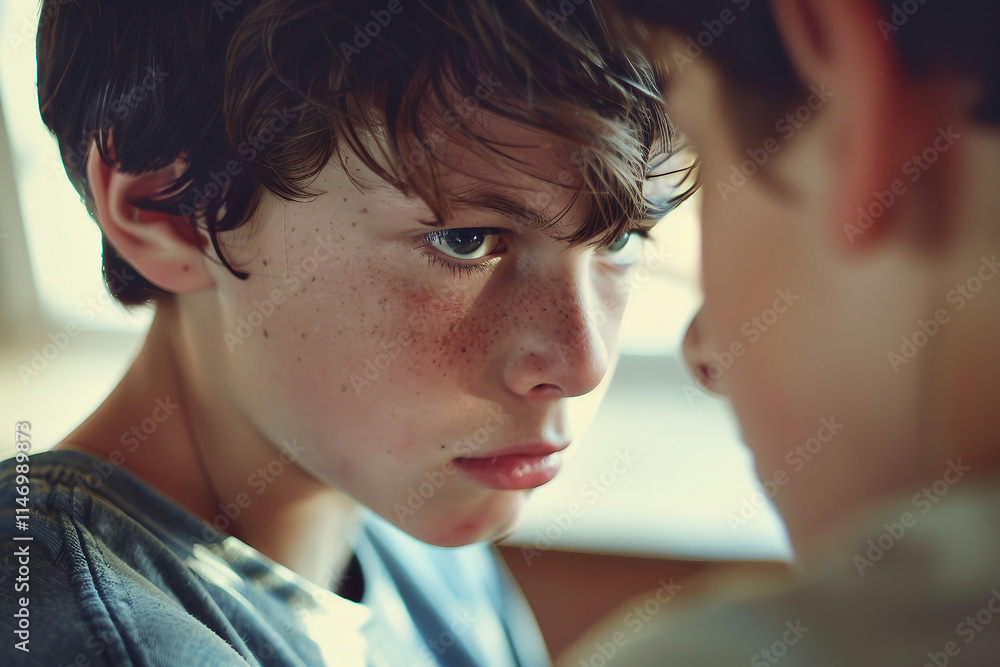 Fototapeta premium Generative AI Visual Depiction of Teenage School Bullying and Its Emotional Impact