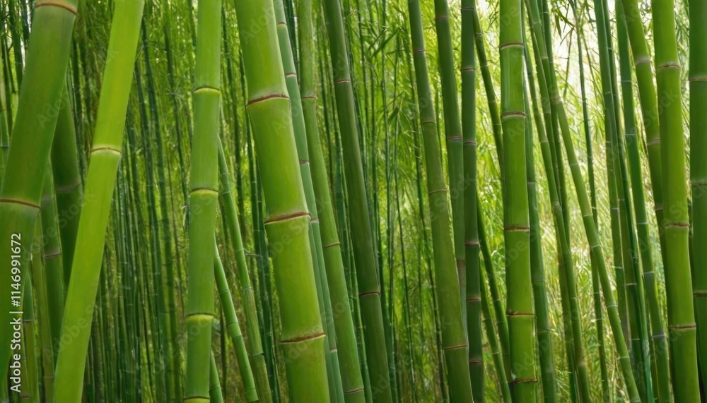 A vibrant field of green bamboo swaying gently in the breeze A vibrant field of green bamboo swaying gently in the breeze