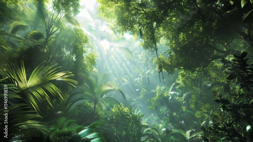 Conceptual depiction of lush jungle canopy.