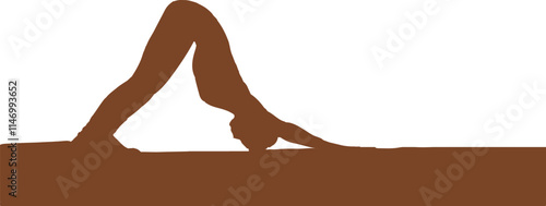 Silhouette of woman performing asanas and enjoying life on the ocean