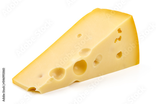 Maasdam cheese, isolated on white background. photo