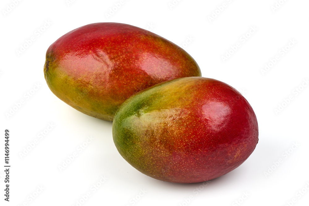 Mango, tropical fruit, isolated on white background. High resolution image.