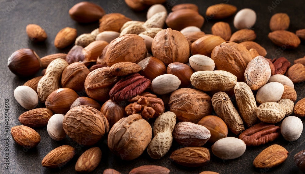 Heart healthy mixed nuts background Heart healthy mixed nuts background