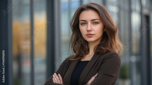 Woman with long brown hair