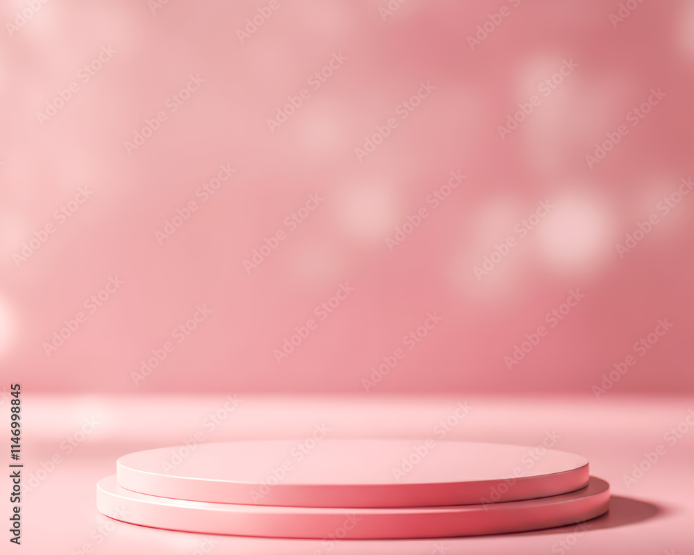empty podium with pink colour background with shadow empty podium with pink colour background with shadow