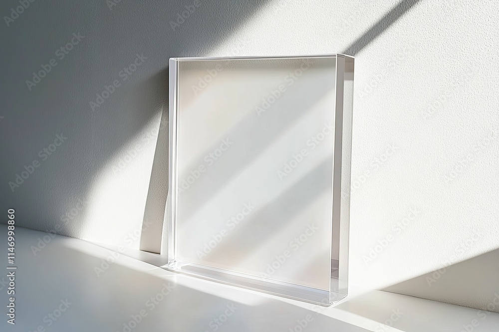 Clear frame, blank interior, sunlit surface. Clear frame, blank interior, sunlit surface.