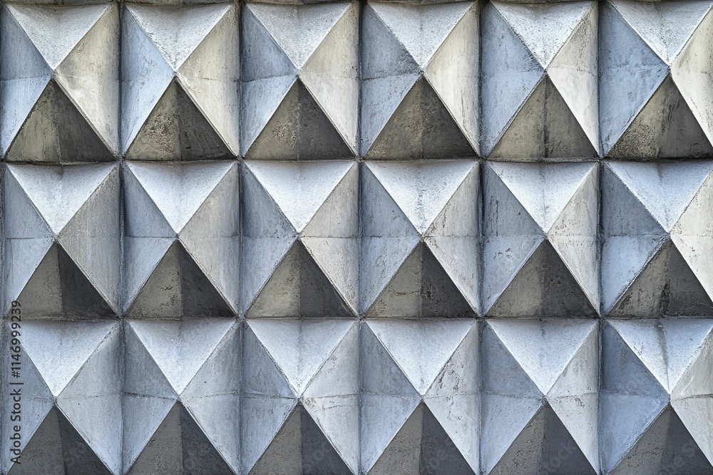 Gray concrete wall, textured pyramidal pattern. Gray concrete wall, textured pyramidal pattern.