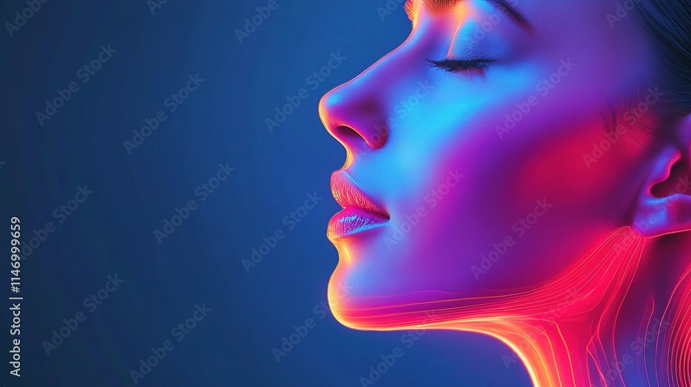 Abstract Representation of Facial Contour and Rejuvenation Concept Abstract Representation of Facial Contour and Rejuvenation Concept