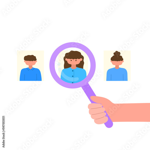 human resource recruitment and candidate selection flat design illustration