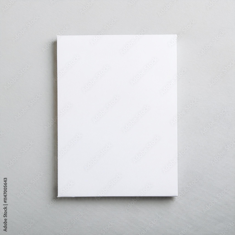 Blank white poster on light gray background. Empty canvas template. Mock-up. Blank white poster on light gray background. Empty canvas template. Mock-up.