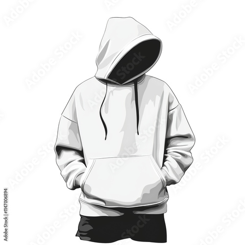 Isolated Image Of A Minimalist Hoodie On A White Background