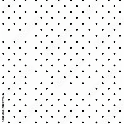 Black dots arranged in a regular pattern on a white background for textile design or graphic applications. Generative AI