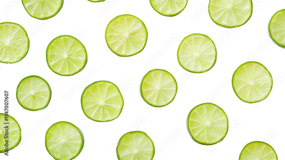 Fresh Lime Slices Pattern, Green Citrus Fruit Background Fresh Lime Slices Pattern, Green Citrus Fruit Background