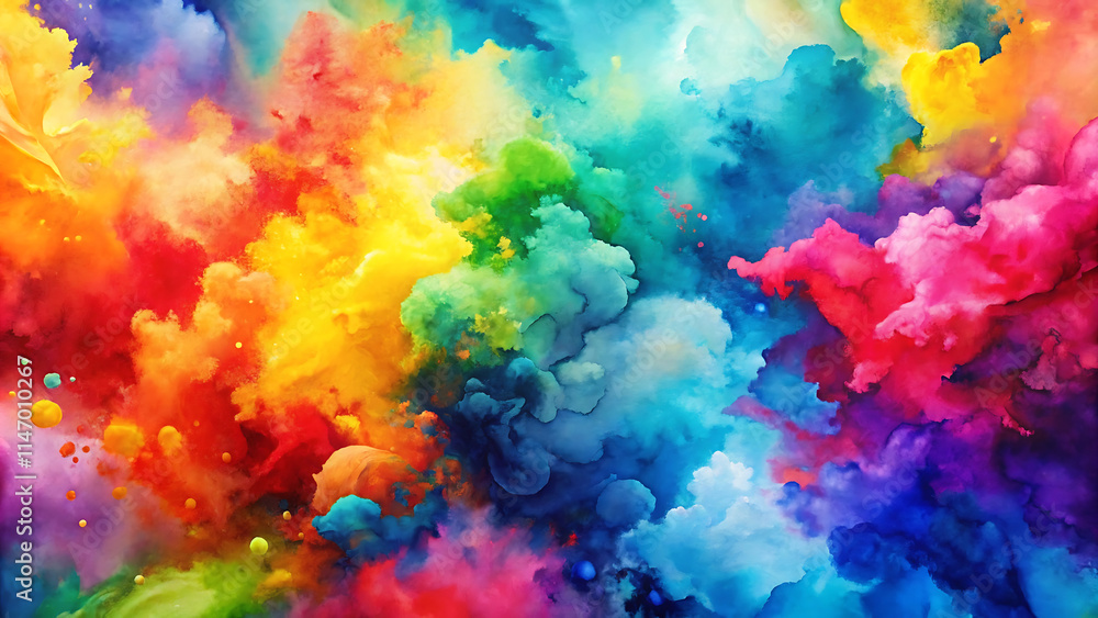 Fototapeta premium Bright colorful paint background with rich textures and dynamic brushstrokes for a vibrant abstract design