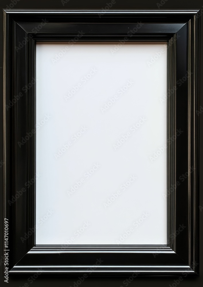 Black frame encloses blank white paper. Black frame encloses blank white paper.
