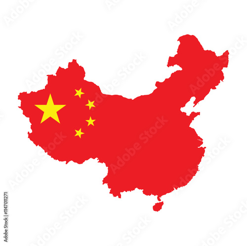 Map of People's Republic of China in vector.