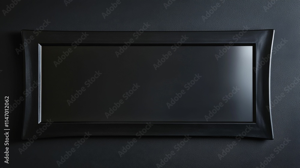 Black rectangular frame, dark screen, textured background. Black rectangular frame, dark screen, textured background.