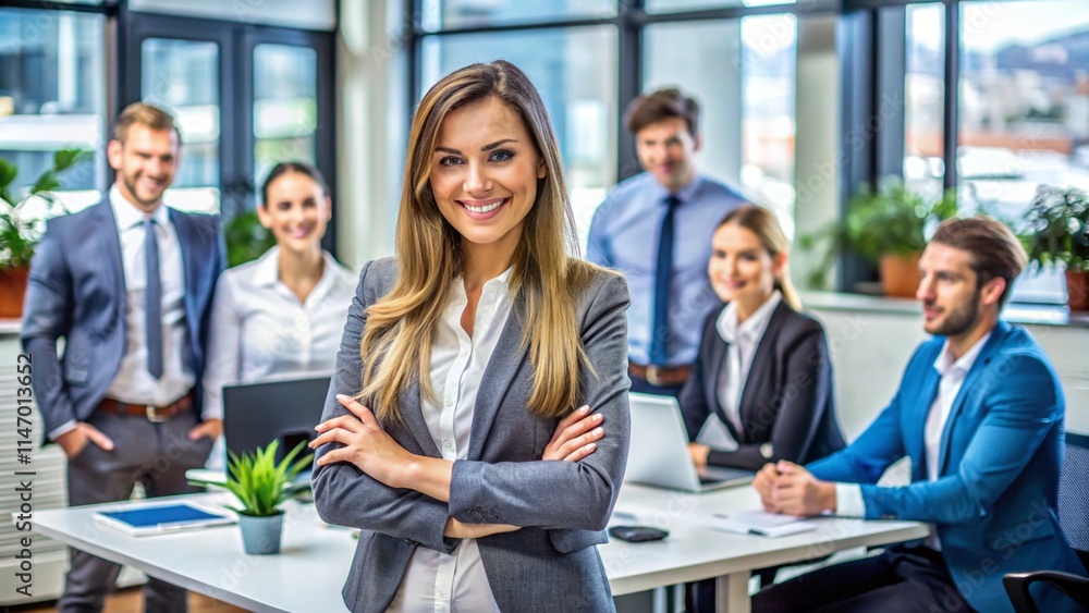 happy office environment and team leader woman
happy office environment and team leader woman