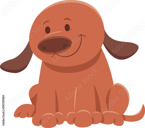 cute brown cartoon dog or puppy animal character