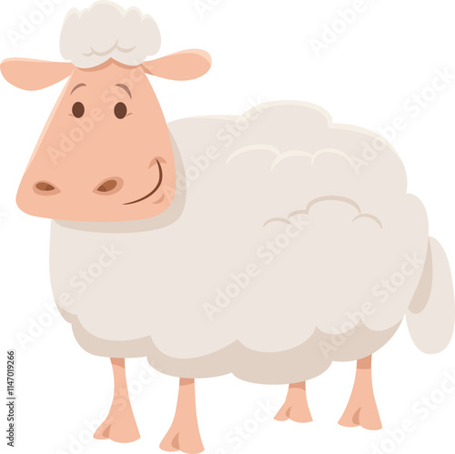 cute cartoon sheep farm animal character