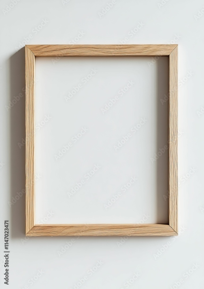 Light wood frame, empty, white background. Light wood frame, empty, white background.