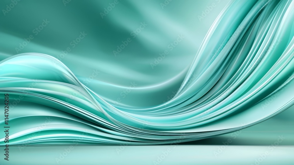 Fototapeta premium A blue and green abstract background with wavy lines