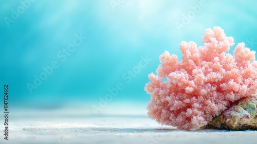 Fototapeta Naklejka Na Ścianę i Meble -  A pink coral on a rock in the ocean