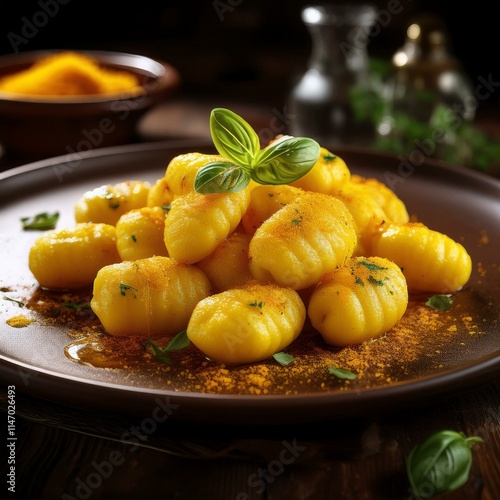 gnocchi pasta food, AI generated photo