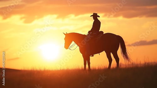 horse on sunset