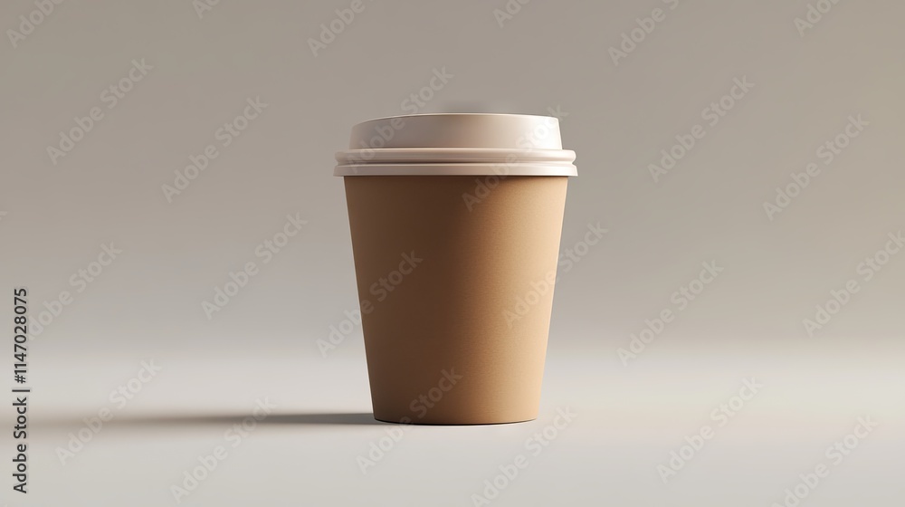 Simple brown coffee cup on a neutral background, ideal for branding, design, or promotional use in cafes and beverage marketing. Simple brown coffee cup on a neutral background, ideal for branding, design, or promotional use in cafes and beverage marketing.