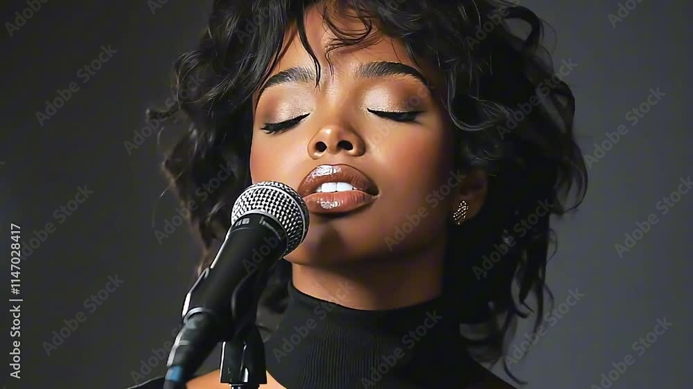 Expressive Singer A talented african american singer captivates the audience with a ...