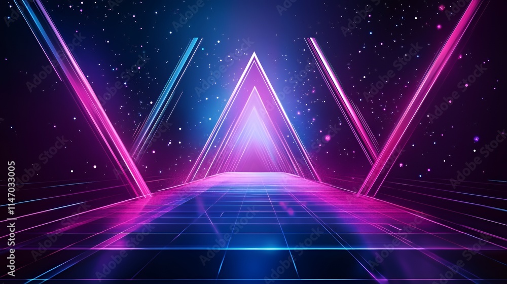 Abstract Neon Lightscape Futuristic Glowing Pathway Abstract Neon Lightscape Futuristic Glowing Pathway