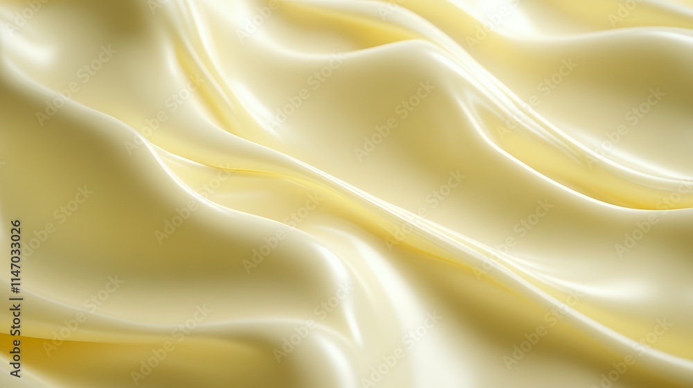 Smooth Pale Yellow Silk Fabric Draped Softly Smooth Pale Yellow Silk Fabric Draped Softly