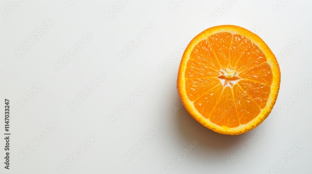 Minimalist concept with a single orange on a white background Minimalist concept with a single orange on a white background